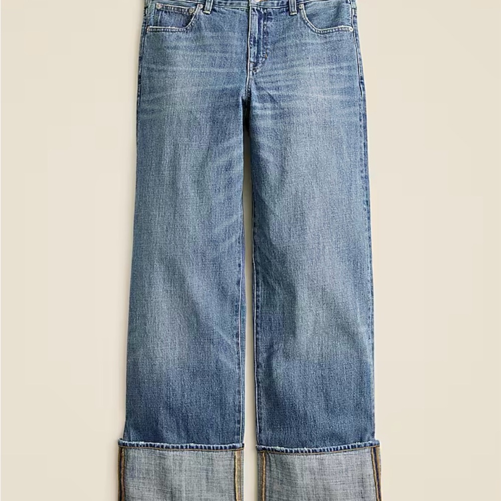 Brand New - JCrew Cuffed Lower-Rise Wide-Leg Jeans in Reagan Wash, size 27
